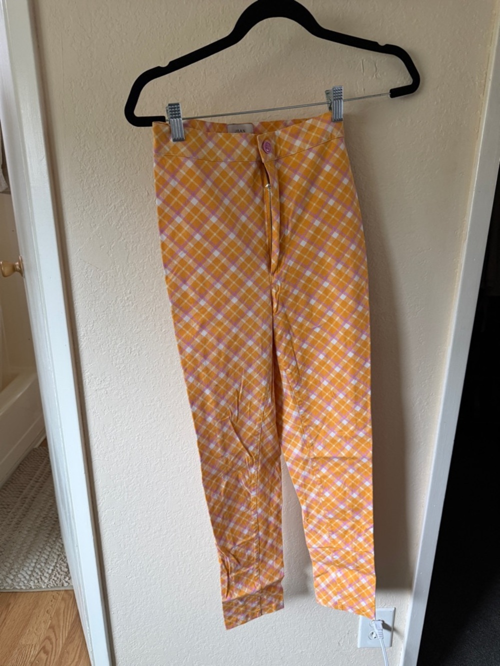 Urban Outfitters Yellow and Pink Plaid Pants